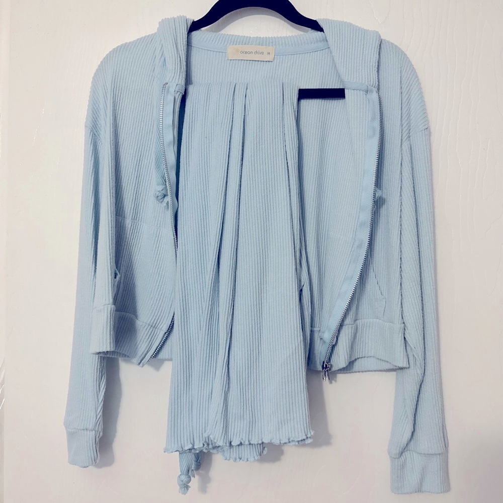 Powder Blue jacket and pants matching set from Vivi collection (ocean drive) M